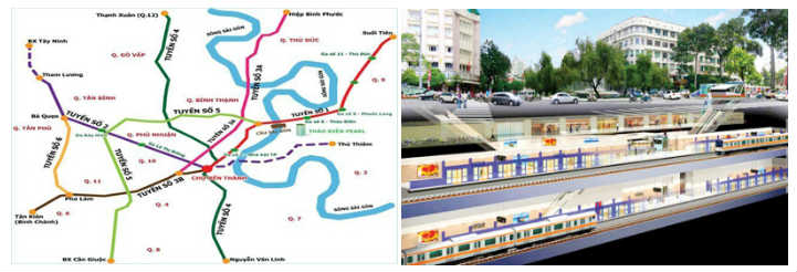 The proposed map and model of the Ho Chi Minh City Metro.