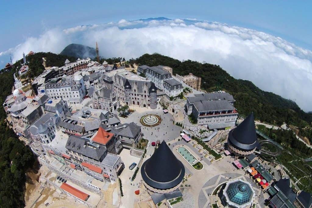 Arial photo of French Village in Bana Hills